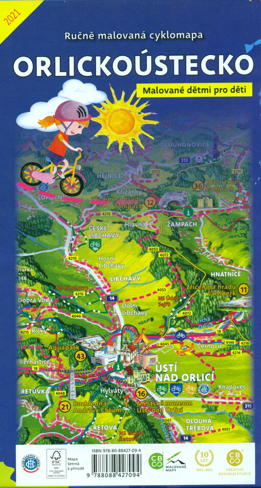 Ručně malovaná cyklomapa Orlickoústecko : malované dětmi pro děti