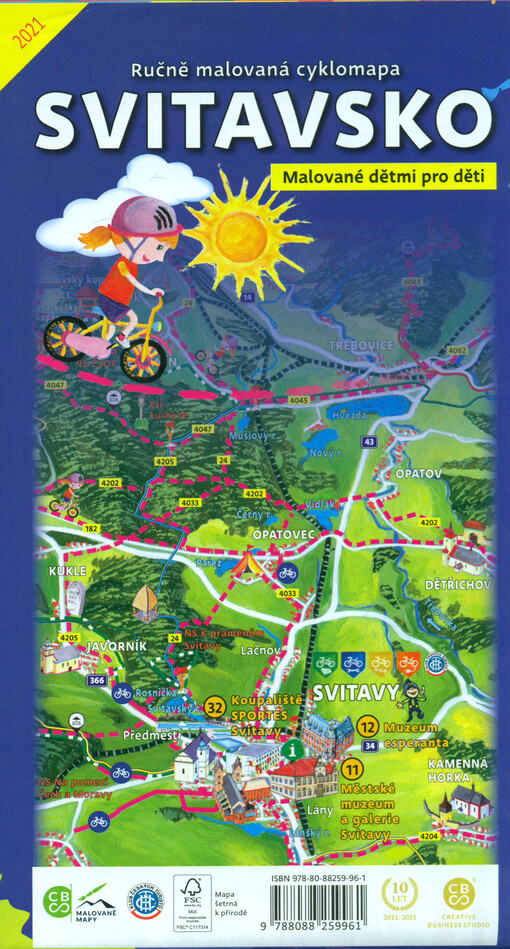 Ručně malovaná cyklomapa Svitavsko : malovaná dětmi pro děti