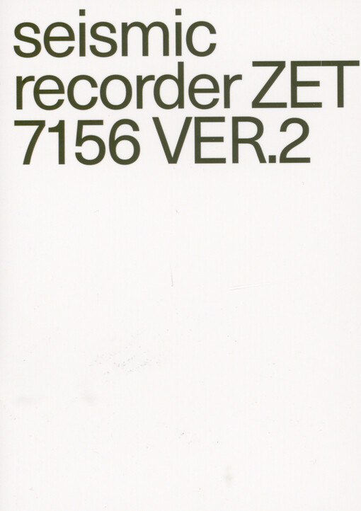 Seismic recorder ZET 7156 VER.2