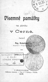 Písemné památky na zámku v Černé: otisk ze 