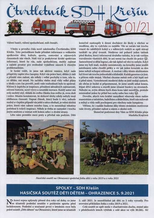 Čtvrtletník SDH Křešín