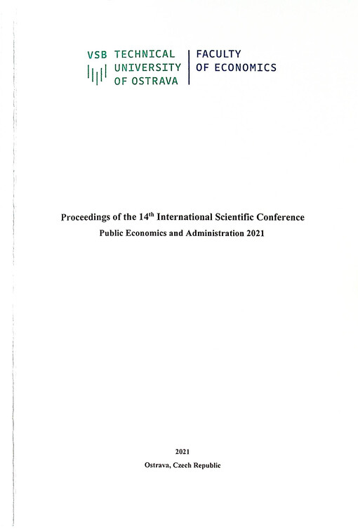 Public Economics and Administration 2021 : proceedings of the 14th international scientific conference : 8th September 2021, Ostrava, Czech Republic