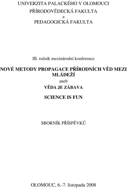 Nové metody propagace přírodních věd mezi mládeží