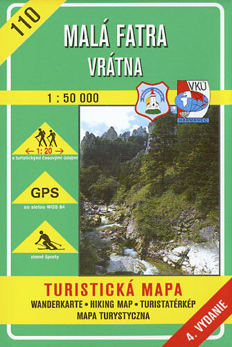 Malá Fatra. Vrátna turistická mapa 1:50 000.