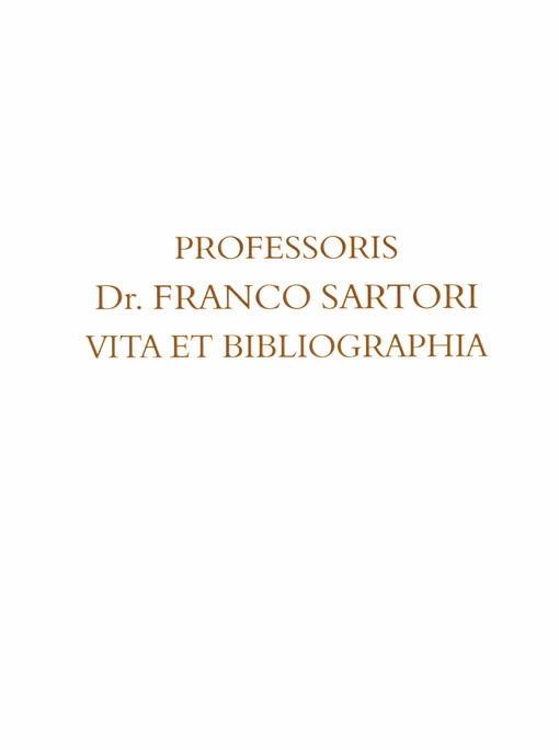 Professoris Dr. Franco Sartori vita et bibliographia
