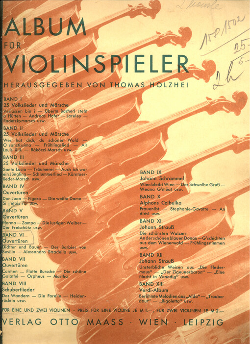Album für Violinspieler. Band VI., Ouvertüren