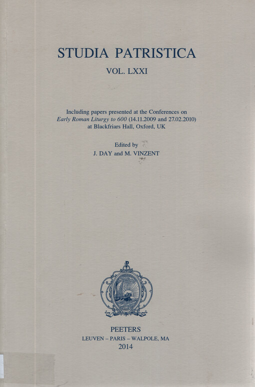 Studia Patristica. Vol. LXXI