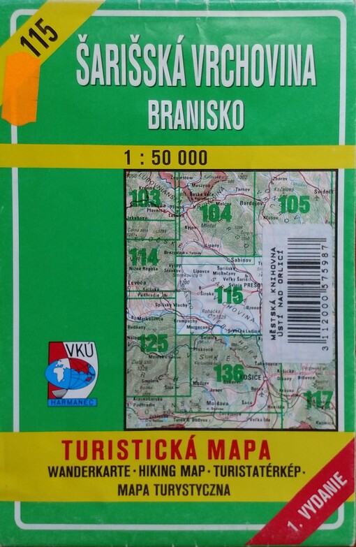 Šarišská vrchovina - Branisko [kartografický dokument] : turistická mapa /