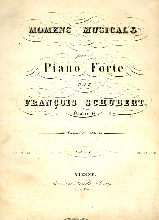 Momens musicals pour le Piano Forte oeuvre 94. Cahier I
