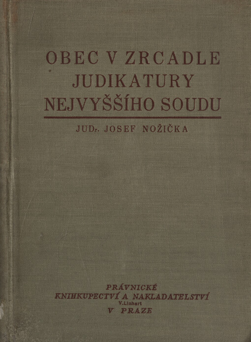 Obec v zrcadle judikatury Nejvyššího soudu