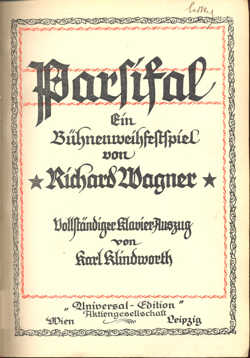 Parsifal ein Bühnenweihfestspiel