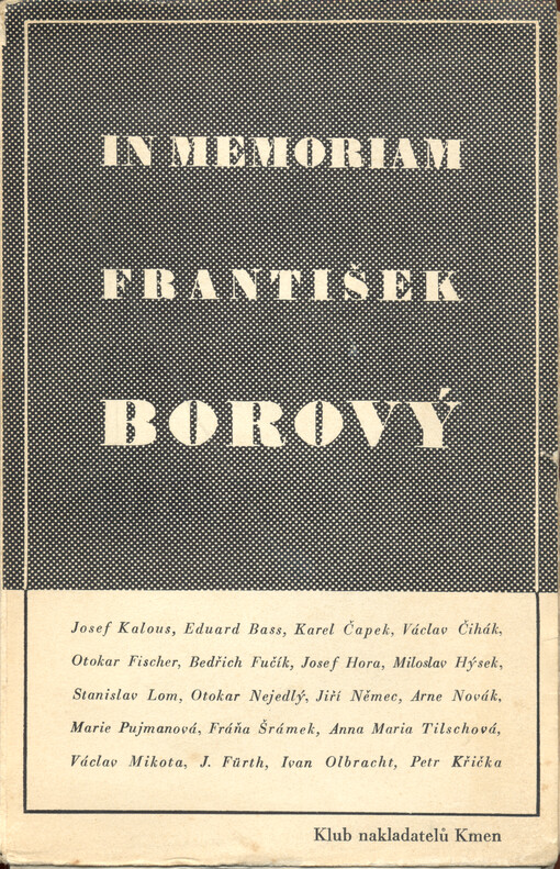 František Borový, 31.I.1874-20.III.1936