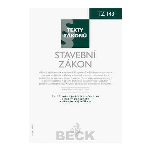 CH BECK Stavební zákon, právní stav ke dni 15.7.2009