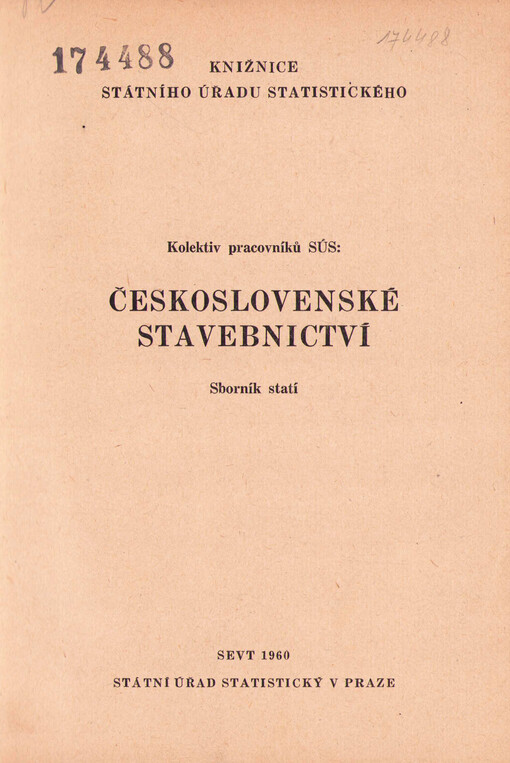 Československé stavebnictví : sborník statí