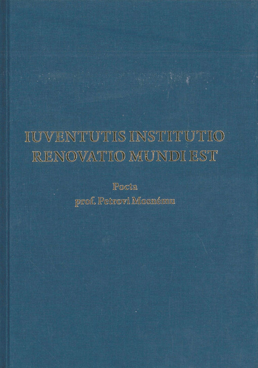 Iuventutis institutio renovatio mundi est