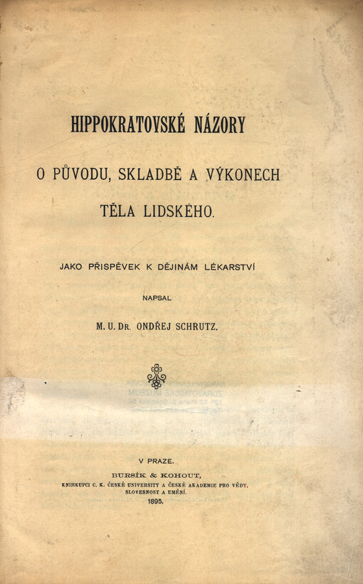 Hippokratovské názory o původu, skladbě a výkonech těla lidského
