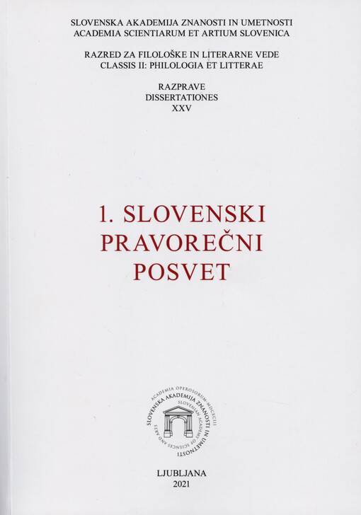 1. slovenski pravorečni posvet