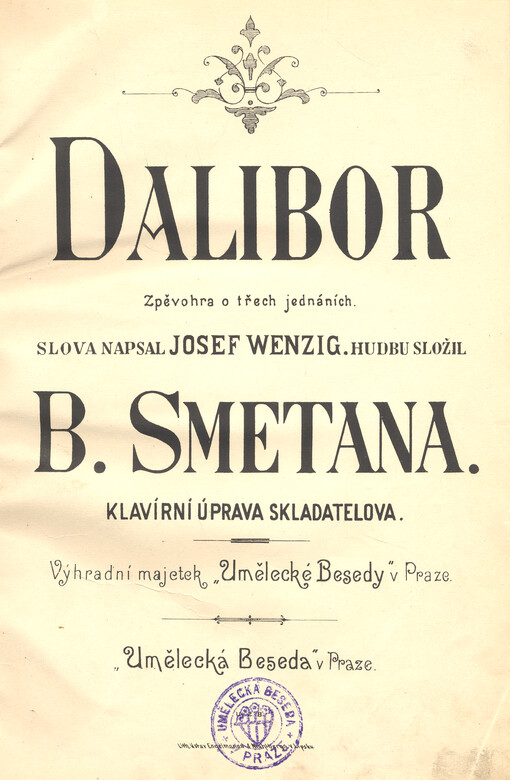 Dalibor zpěvohra o třech jednáních