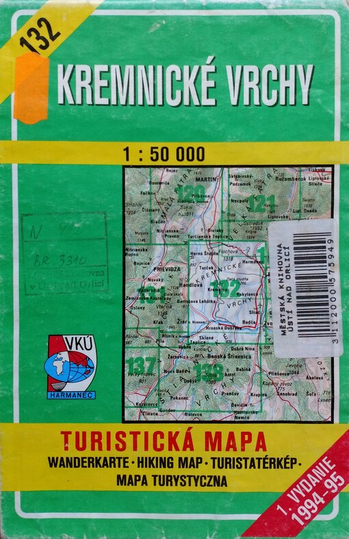 Kremnické vrchy [kartografický dokument] : turistická mapa / 