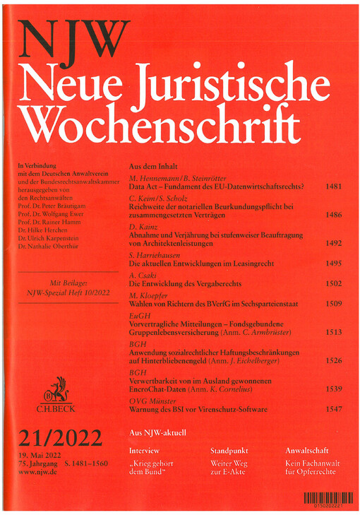 Neue juristische Wochenschrift