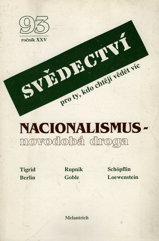 Svědectví : čtvrtletník pro politiku a kulturu