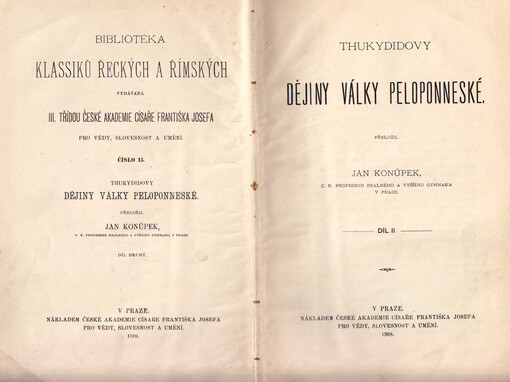 Thukydidovy Dějiny války Peloponneské