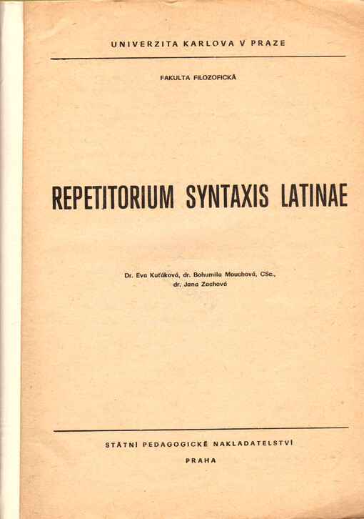 Repetitorium syntaxis latinae