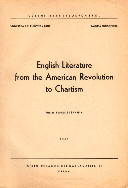 English literature from the American Revolution to Chartism
