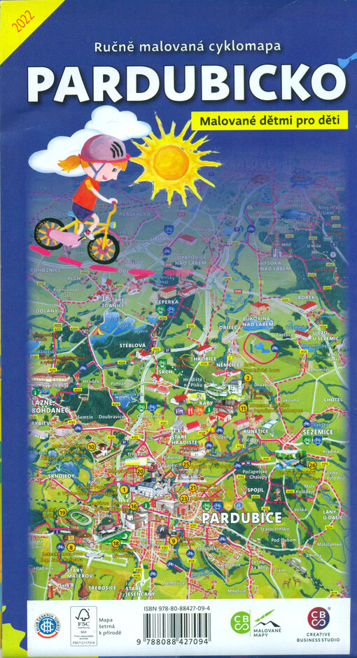 Ručně malovaná cyklomapa Pardubicko : malované dětmi pro děti