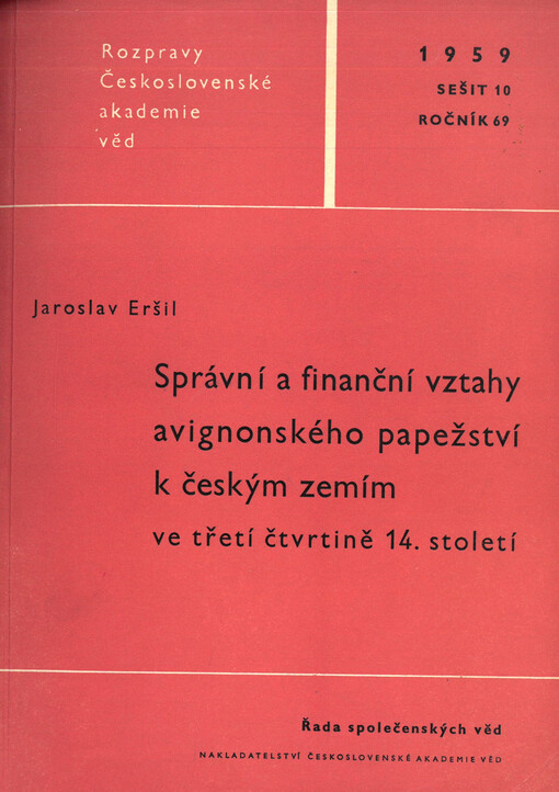 Správní a finanční vztahy avignonského papežství k českým zemím ve 3. čtvrtině 14. století