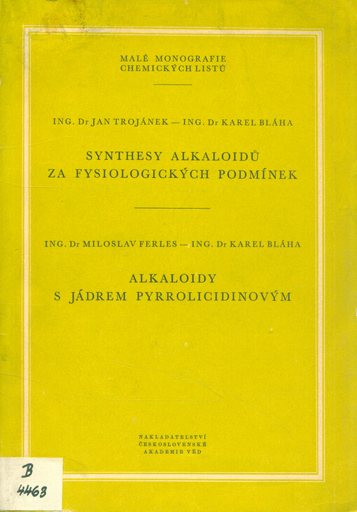 Synthesy alkaloidů za fysiologických podmínek 