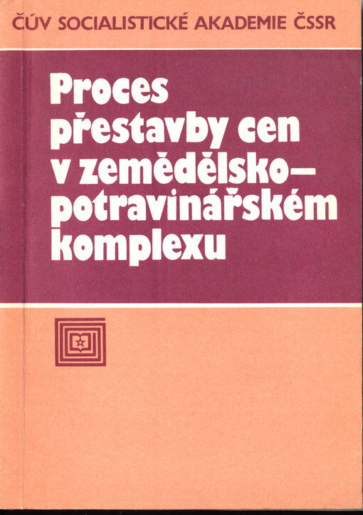 Proces přestavby cen v zemědělsko-potravinářském komplexu
