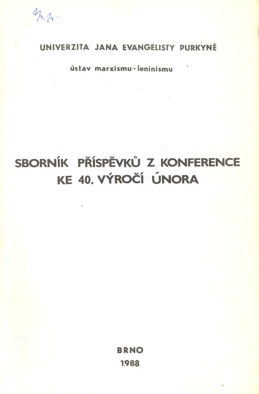 Sborník příspěvků z konference ke 40. výročí února