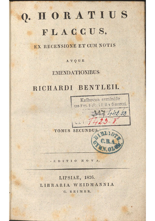 Q. Horatius Flaccus. Tomus secundus
