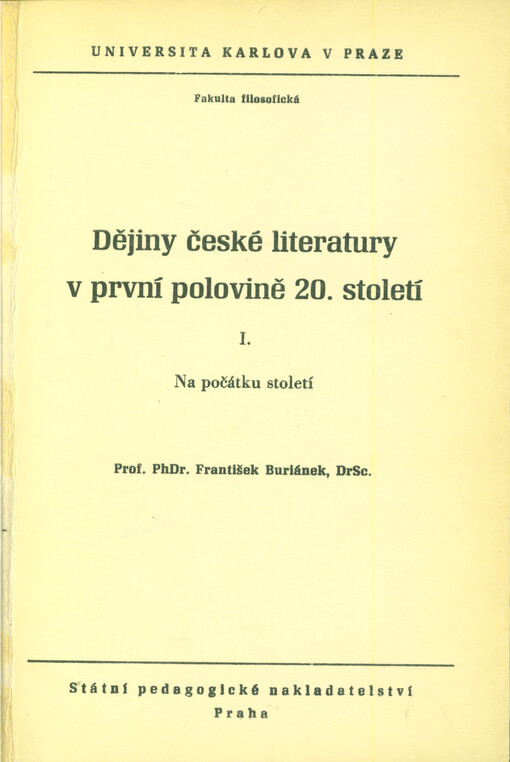 Dějiny české literatury v první polovině 20. století