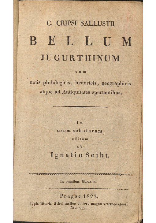 Bellum Jugurthinum : cum notis philologicis, historicis, geographicis atque ad Antiquitates spectantibus