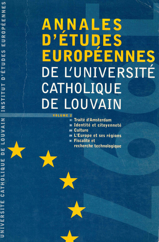 Annales d'études européennes de l'Université catholique de Louvain. 1997