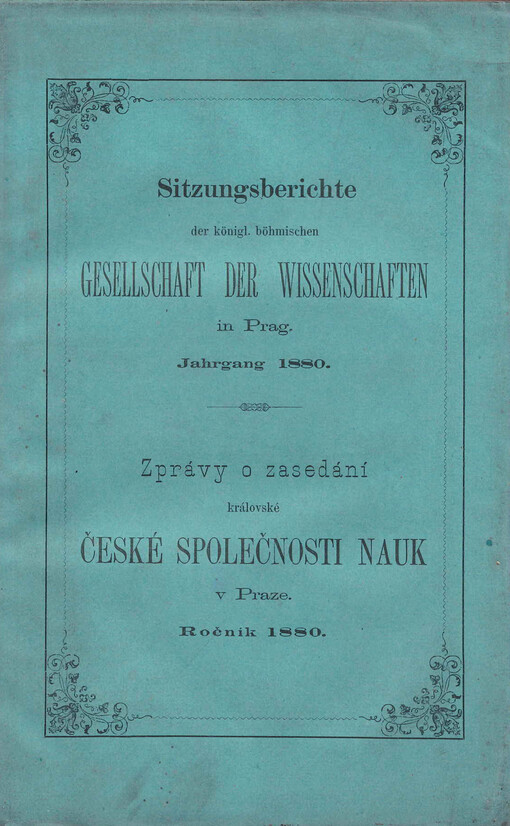 Sitzungsberichte der königl. böhmischen Gesellschaft der Wissenschaften in Prag