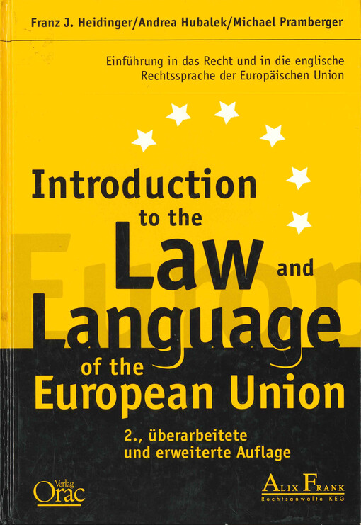 Introduction to the law and language of the European Union