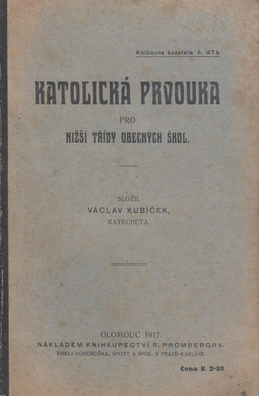 Katolická prvouka pro nižší třídy obecných škol