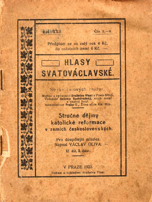 Stručné dějiny katolické reformace v zemích československých: pro dospělejší mládež