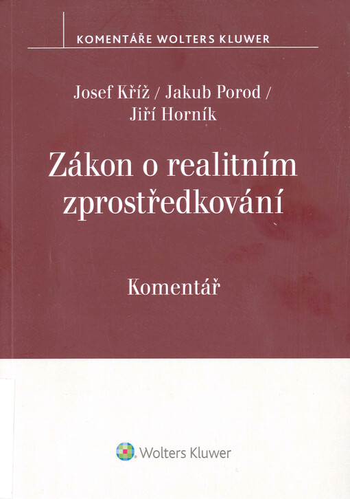 Zákon o realitním zprostředkování : komentář