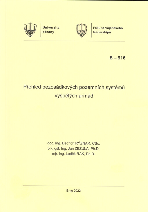 Přehled bezosádkových pozemních systémů vyspělých armád : studijní text