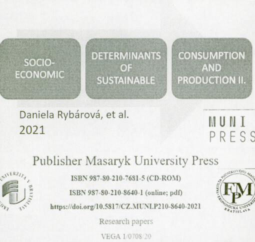 Socio-economic determinants of sustainable consumption and production II. : proceedings of scientific papers