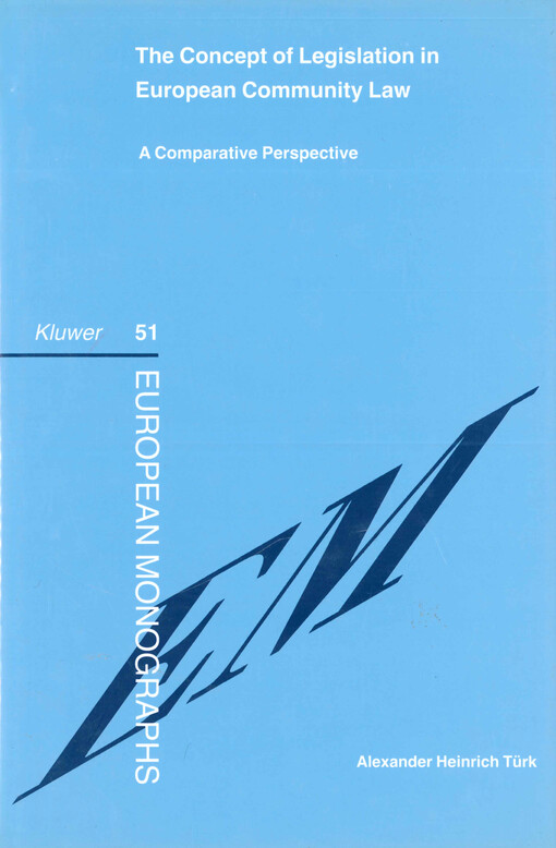 The concept of legislation in European Community Law: a comparative perspective