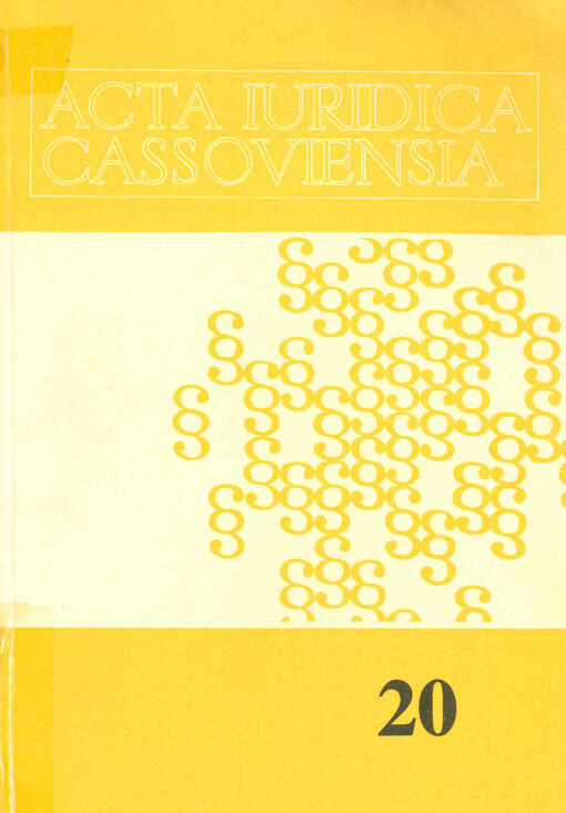 Acta iuridica cassoviensia. 20