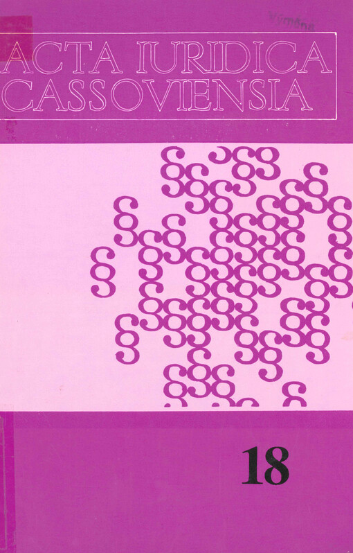Acta iuridica cassoviensia. 18