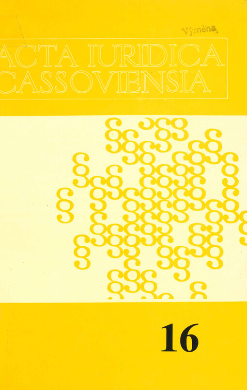 Acta iuridica cassoviensia. 16