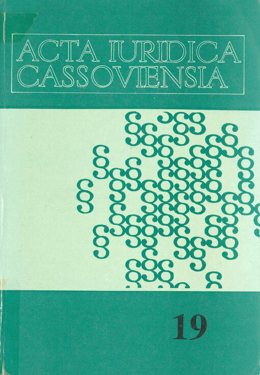 Acta iuridica cassoviensia. 19