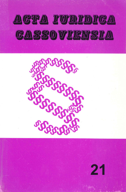 Acta iuridica cassoviensia. 21